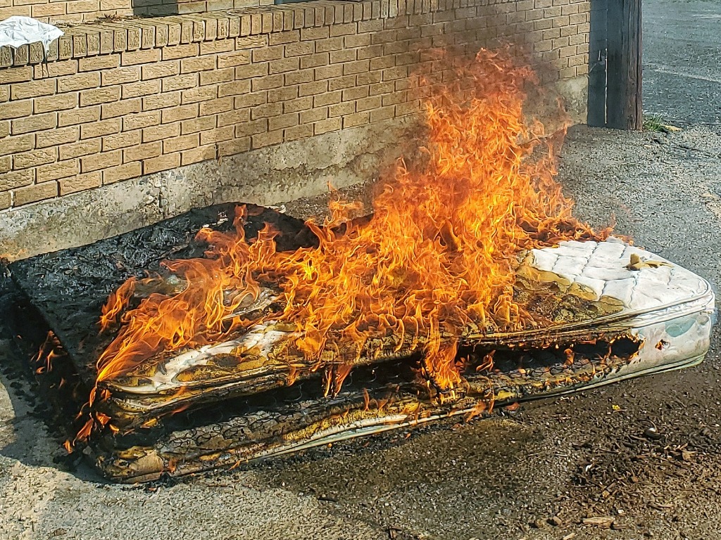 can you burn a mattress